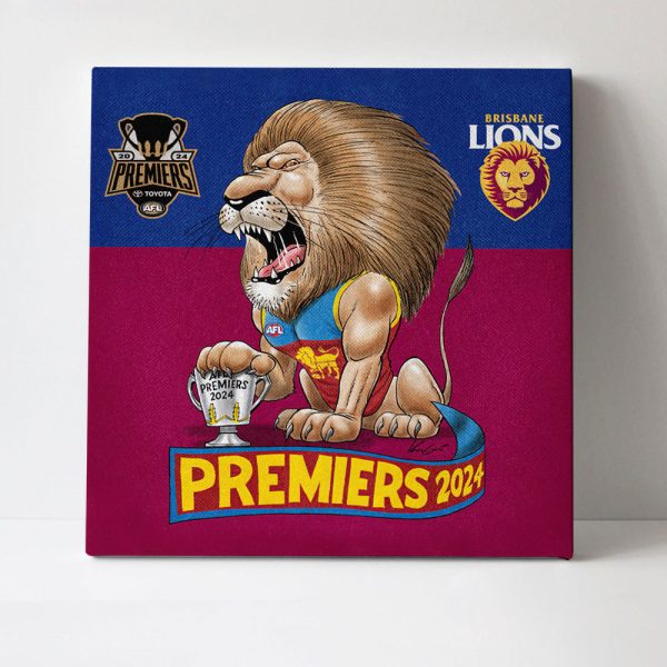 Brisbane Lions Square Canvas With Inner Frame - GNE 1638