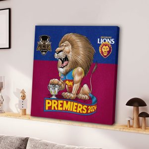 Brisbane Lions Square Canvas With Inner Frame - GNE 1638