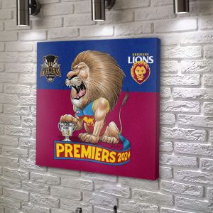 Brisbane Lions Square Canvas With Inner Frame - GNE 1638