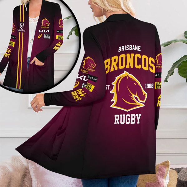 Brisbane Broncos Women's Patch Pocket Cardigan - VANDH 3769