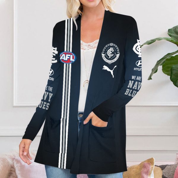 Carlton Football Club Women's Patch Pocket Cardigan - VANDH 3761