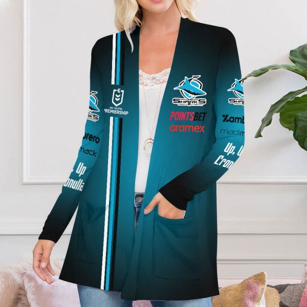 Cronulla-Sutherland Sharks Women's Patch Pocket Cardigan - VANDH 3772