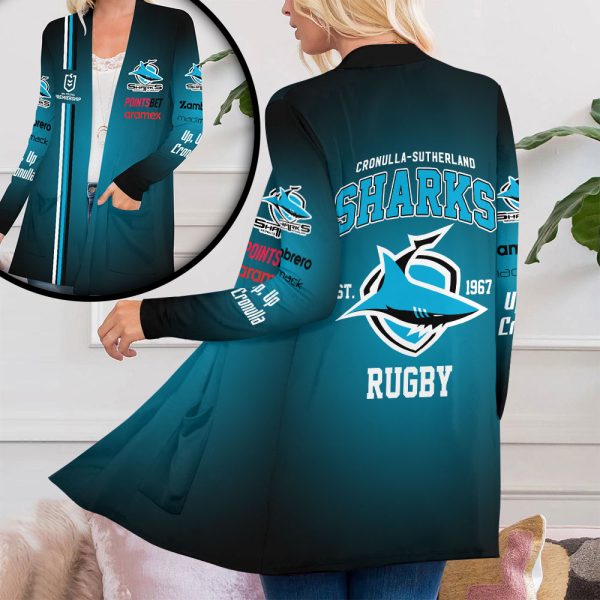 Cronulla-Sutherland Sharks Women's Patch Pocket Cardigan - VANDH 3772