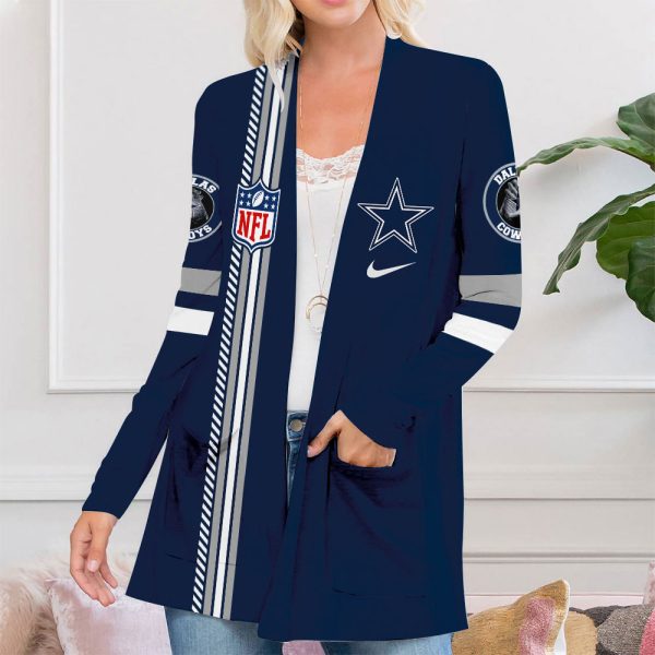 Dallas Cowboys Women's Patch Pocket Cardigan - TANTN 8893