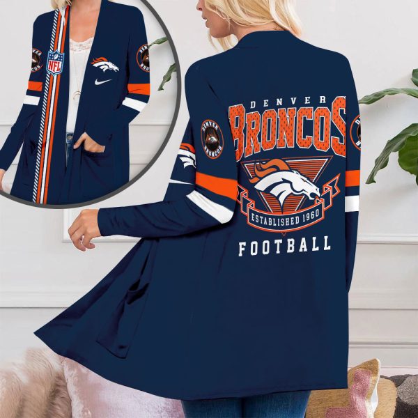 Denver Broncos Women's Patch Pocket Cardigan - TANTN 8891