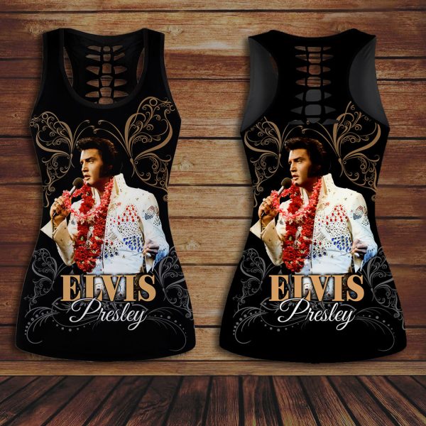 Elvis Presley Hollow Tank Top Leggings - VANDH 3555