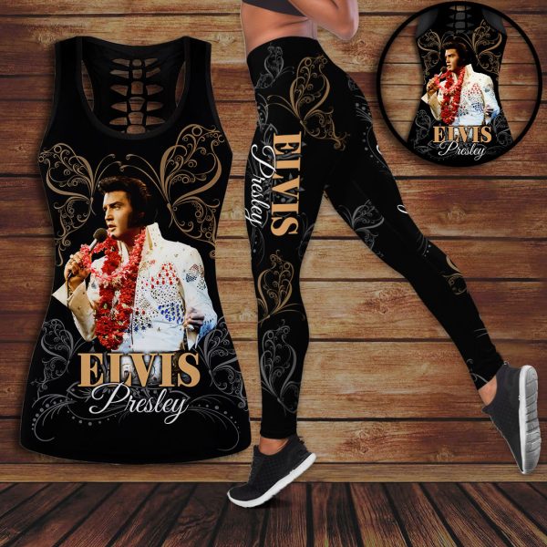 Elvis Presley Hollow Tank Top Leggings - VANDH 3555