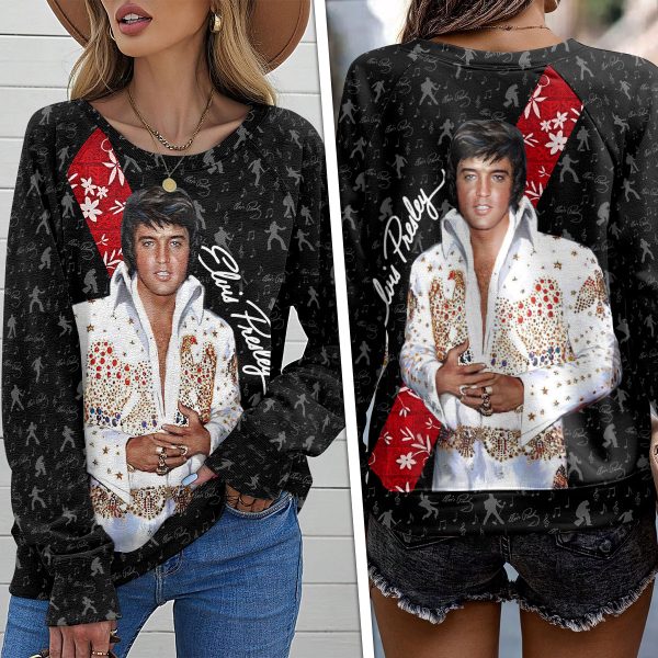 Elvis Presley Round Neck Raglan Sleeve Sweatshirt – HOATT 6732