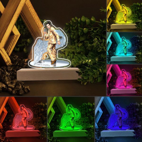 Elvis Presley Led Light with Wooden Base (7 Colors) - HOATT 6505