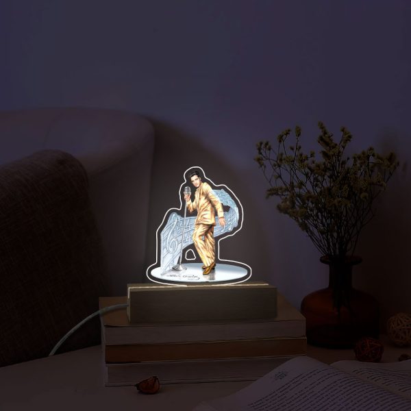 Elvis Presley Led Light with Wooden Base (7 Colors) - HOATT 6505