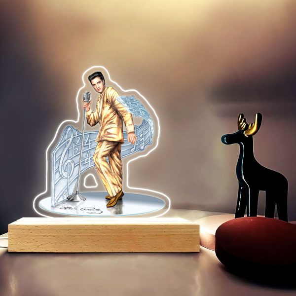 Elvis Presley Led Light with Wooden Base (7 Colors) - HOATT 6505