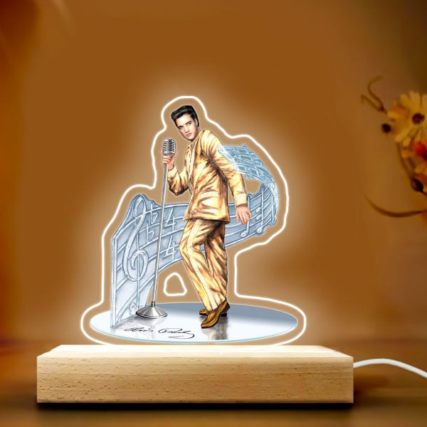 Elvis Presley Led Light with Wooden Base (7 Colors) - HOATT 6505