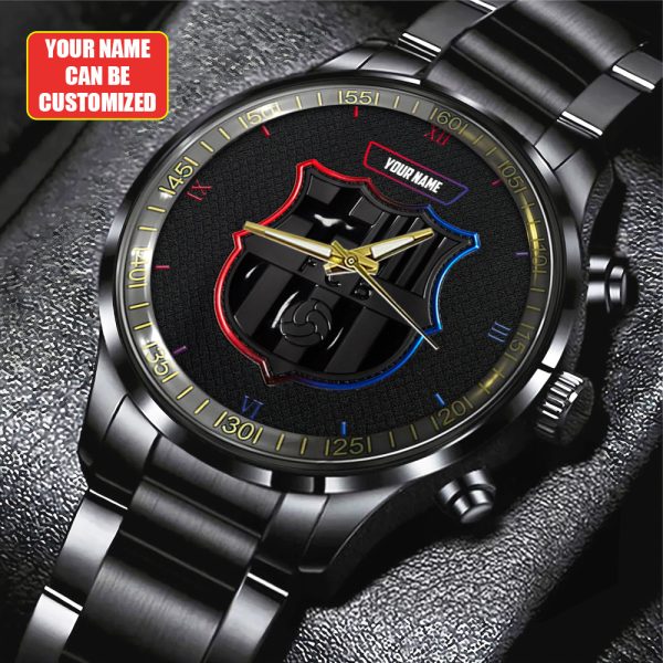 Personalized Barcelona FC Black Stainless Steel Watch - TANTN 8752