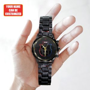 Personalized Barcelona FC Black Stainless Steel Watch - TANTN 8752