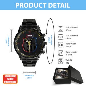 Personalized Barcelona FC Black Stainless Steel Watch - TANTN 8752