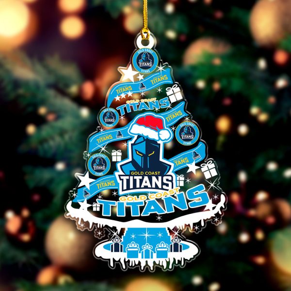 Gold Coast Titans Custom Shape Clear 1-sided Acrylic Ornament - VANDH 3597