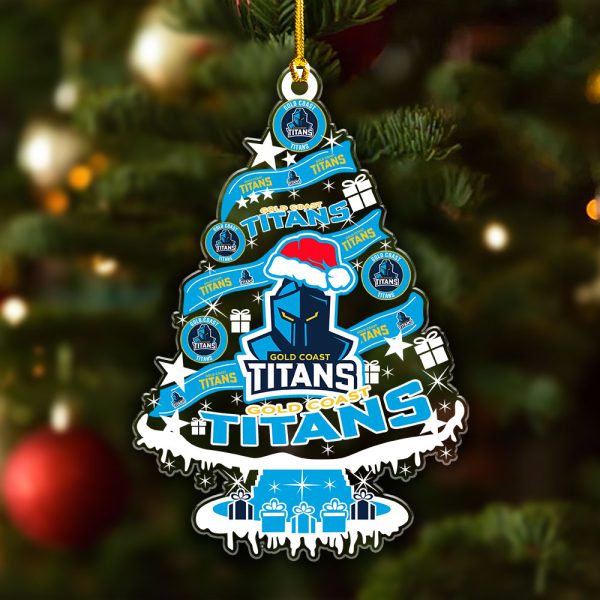 Gold Coast Titans Custom Shape Clear 1-sided Acrylic Ornament - VANDH 3597