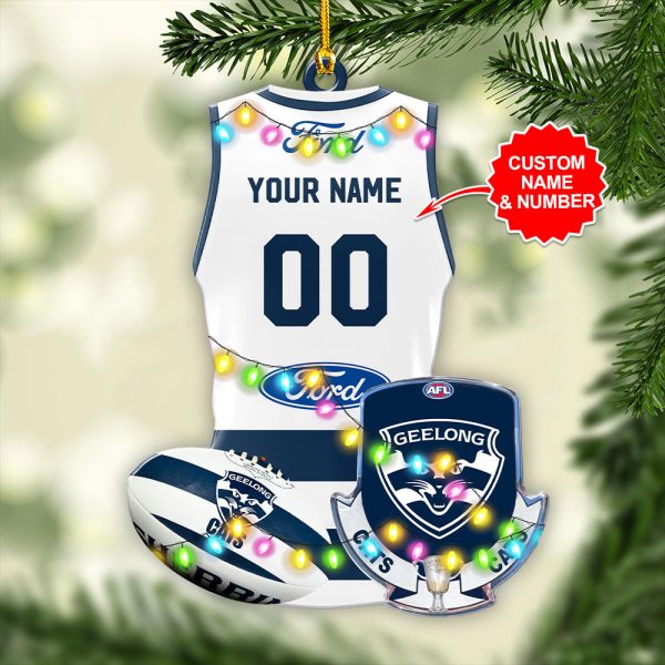 Personalized Geelong Football Club Custom Shape 2-sided Acrylic Ornament – VANDH 3839