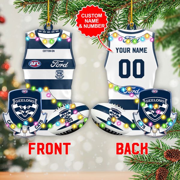 Personalized Geelong Football Club Custom Shape 2-sided Acrylic Ornament – VANDH 3839