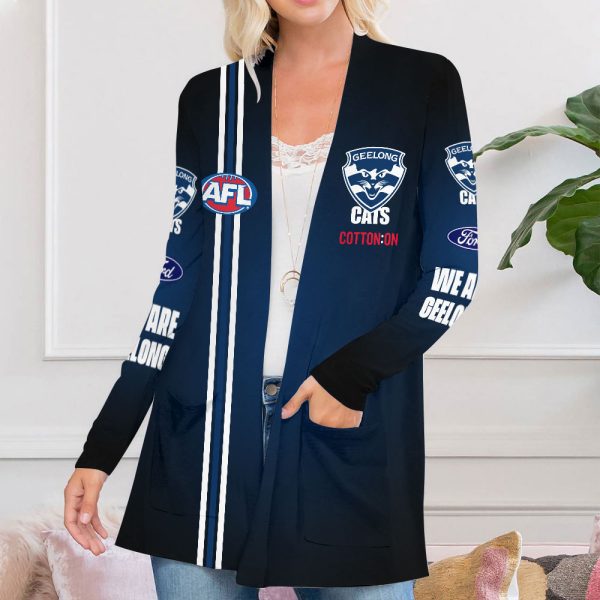 Geelong Football Club Women's Patch Pocket Cardigan - VANDH 3763