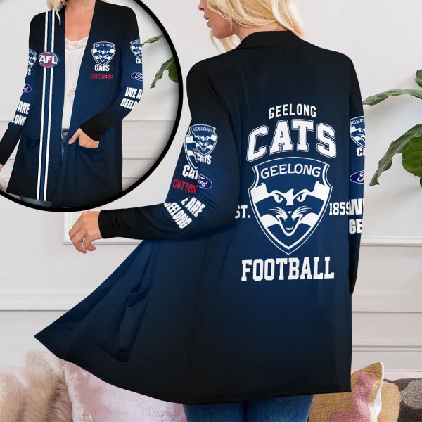 Geelong Football Club Women's Patch Pocket Cardigan - VANDH 3763