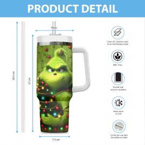 Personalized The Grinch 40oz Stanley Tumbler - VANDH 3779