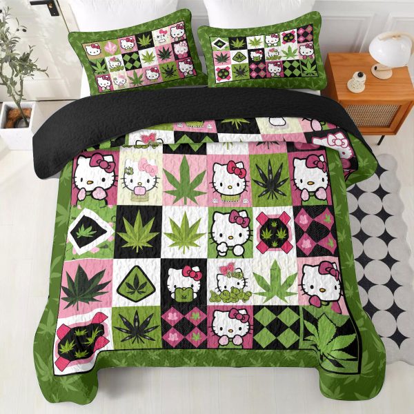 Hello Kitty x Weed Quilt Bedding Set - VANDH 3741