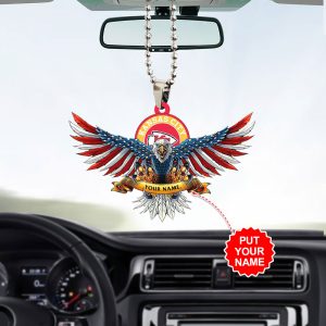 Personalized New England Patriots Custom Shape 2-sided Acrylic Car Ornament - TANTN 8966