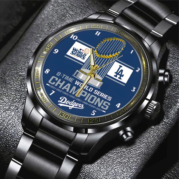 Los Angeles Dodgers Black Stainless Steel Watch - TANTN 9066