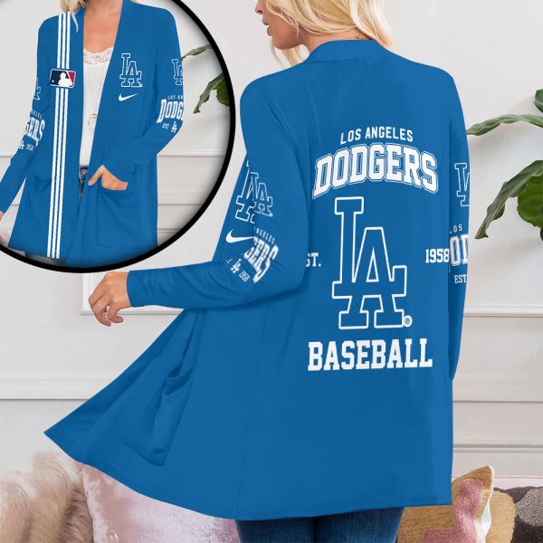 Los Angeles Dodgers Women's Patch Pocket Cardigan - VANDH 3775