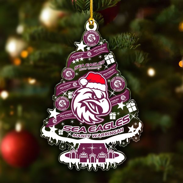 Manly Warringah Sea Eagles Custom Shape Clear 1-sided Acrylic Ornament - VANDH 3595