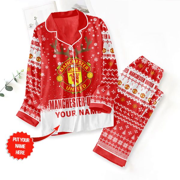 Personalized Manchester United Button Down Pajamas Set – TANTN 8847