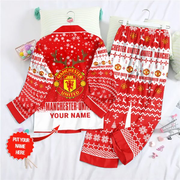 Personalized Manchester United Button Down Pajamas Set – TANTN 8847