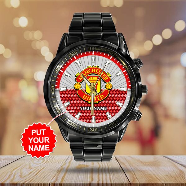 Personalized Manchester United Black Stainless Steel Watch - TANTN 8980