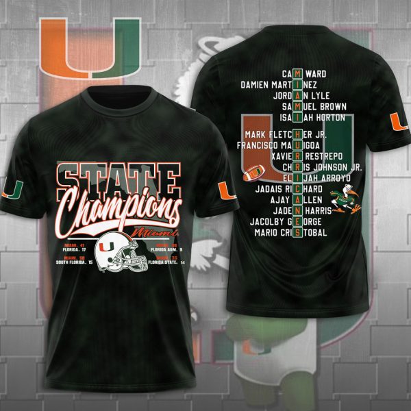 Miami Hurricanes Football 3D Apparel - MAITM 8585