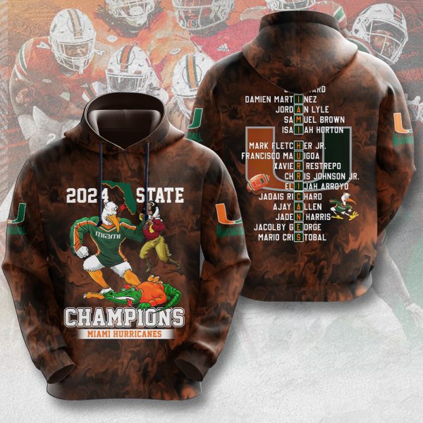 Miami Hurricanes Football 3D Apparel - MAITM 8593