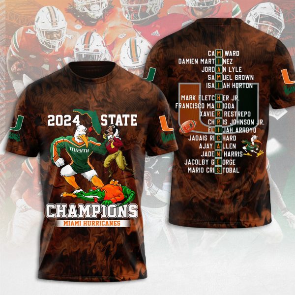 Miami Hurricanes Football 3D Apparel - MAITM 8593