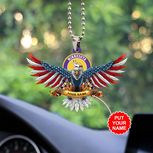 Personalized Minnesota Vikings Custom Shape 2-sided Acrylic Car Ornament - TANTN 8968