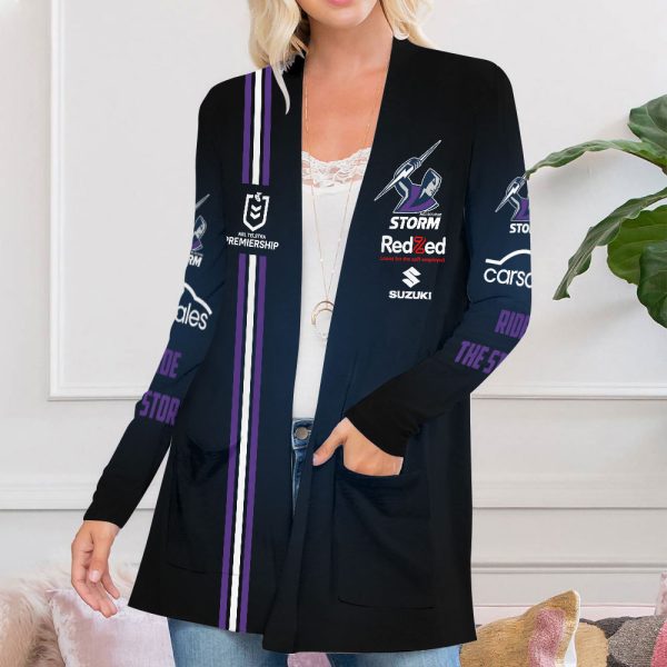 Melbourne Storm Women's Patch Pocket Cardigan - VANDH 3768