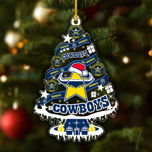 North Queensland Cowboys Custom Shape Clear 1-sided Acrylic Ornament - VANDH 3590