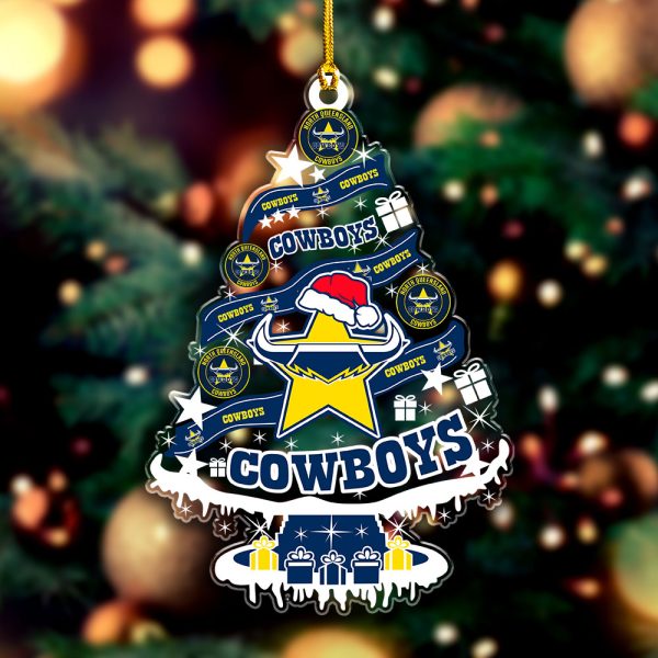 North Queensland Cowboys Custom Shape Clear 1-sided Acrylic Ornament - VANDH 3590