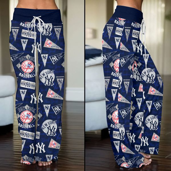 New York Yankees High-Waisted Straight-Leg Trousers - HOATT 6484