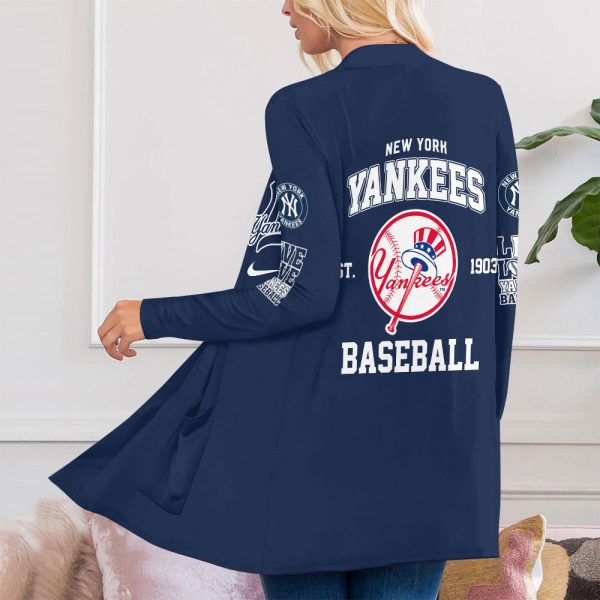 New York Yankees Women's Patch Pocket Cardigan - VANDH 3776