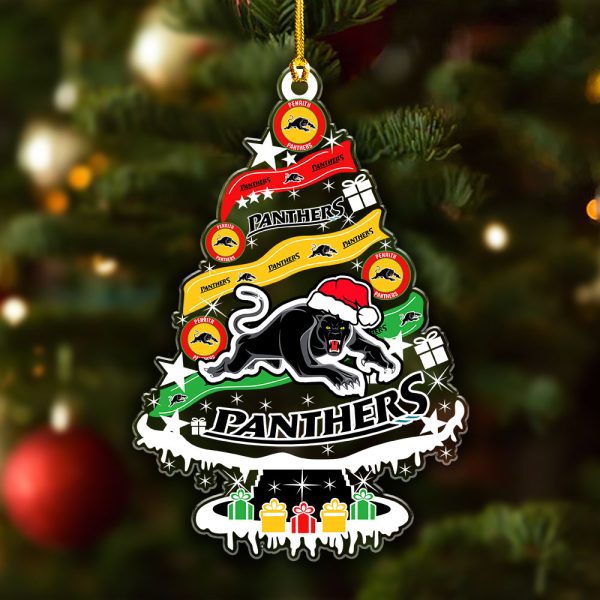 Penrith Panthers Custom Shape Clear 1-sided Acrylic Ornament - VANDH 3587