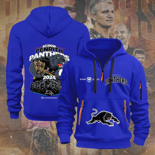 Penrith Panthers 2D Quarter Zip Hoodie - TANTN 8674