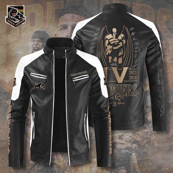 Penrith Panthers Premium Leather Bomber - TANTN 8660