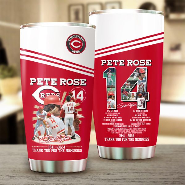 Pete Rose x Cincinnati Reds Tumbler Cup - TANTN 8727