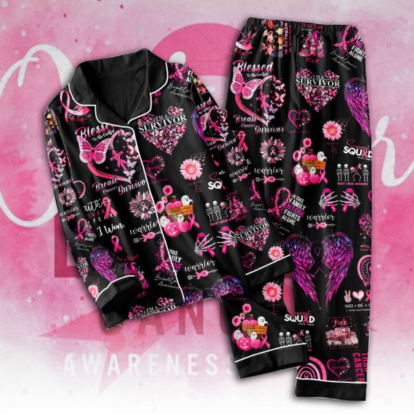 Breast Cancer Awareness Button Down Pajamas Set – HOATT 6714