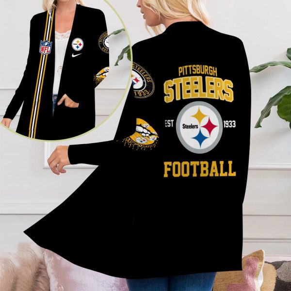 Pittsburgh Steelers Women's Patch Pocket Cardigan - MAITM 8571