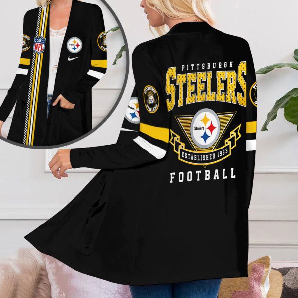 Pittsburgh Steelers Women's Patch Pocket Cardigan - TANTN 8888